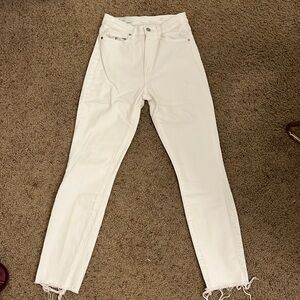 BLDWN white high rise jeans
